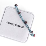 Vòng chân macrame và hạt đá garnet kiểu đơn giản, phụ kiện thời trang với đá
