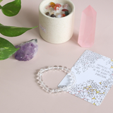 VÒNG TAY ĐÁ THẠCH ANH TRẮNG CLEAR QUARTZ 8LI