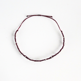 Vòng chân macrame và hạt đá thạch anh trắng (clear quartz) kiểu đơn giản, phụ kiện thời trang với đá