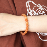 Vòng tay đá orange aventurine màu cam tự nhiên 8li