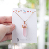 Vòng cổ đá Thạch anh hồng - Rose quartz