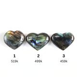 Trái tim đá xà cừ ánh lửa sáng - labradorite heart