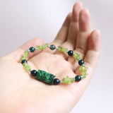 Vòng tay King's Jade (Ngọc Sơn Thủy) kết hợp đá Peridot & Moss Agate