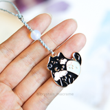 Móc khóa handmade đá cùng charm mèo dễ thương