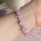 Vòng tay đá kunzite hạt nhuyễn đá màu hồng tím