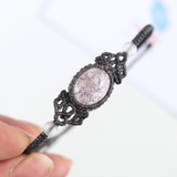 Vòng tay họa tiết macrame đá Pink Morganite