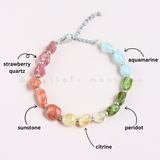 Vòng tay Sắc Màu Cảm Xúc (Strawberry - Sunstone - Citrine - Peridot - Aquamarine)