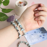 Vòng tay đá larimar hạt nhuyễn, viên đá của biển cả năng lượng bảo vệ và bình yên