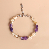 Vòng Tay Năng Lượng và Bình An: Citrine (Thạch Anh Vàng) & Amethyst (Thạch anh tím)