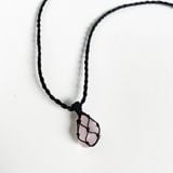 Vòng cổ đá thô thạch anh hồng