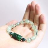 Vòng tay King's Jade (Ngọc Sơn Thủy) kết hợp đá Prehnite & Moss Agate