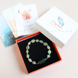 Vòng tay King's Jade (Ngọc Sơn Thủy) kết hợp đá Prehnite & Moss Agate