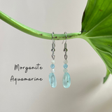 Khuyên tai đá morganite và aquamarine mang đến năng lượng bảo vệ và tình yêu