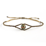 Vòng tay macrame evil eye với đá unakite