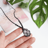 vòng cổ đá thô rainbow flourite