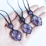 vòng cổ đá thạch anh tím và hạt amethyst