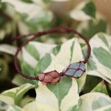 Strawberry quartz & ocean flourite macrame bracelet | Vòng tay thạch anh dâu tây và ocean fluorite