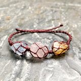Citrine, rose quartz & celestite bracelet | Vòng tay citrine, rose quartz & celestite