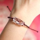 Vòng tay trụ đá thạch anh trắng thô clear quartz