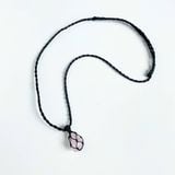 Vòng cổ đá thô thạch anh hồng