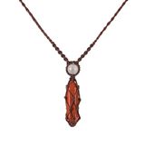 Vòng cổ đá Red jasper đỏ và Thạch anh hồng - Rose quartz