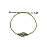 Vòng tay macrame đá Green aventurine thô