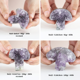 Hốc đá thạch anh tím hình nấm dễ thương, năng lượng bình yên, trang trí không gian sống - amethyst cluster