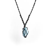 Vòng cổ aquamarine thô