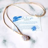 Blue lace agate macrame necklace | Vòng cổ macrame đá agate
