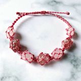 Rose quartz and strawberry Bracelet | Vòng tay tình yêu thạch anh hồng và dâu tây