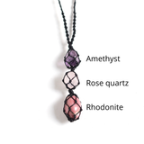 Vòng mệnh Hỏa - Rhodonite, Rose quartz, Amethyst