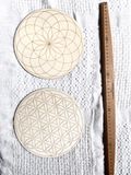 CRYSTAL GRID PLATE 20cm | ĐĨA XẾP ĐÁ CRYSTAL GRID gỗ size 20cm