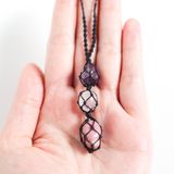 Vòng mệnh Hỏa - Rhodonite, Rose quartz, Amethyst