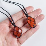 VÒNG CỔ ĐÁ CARNELIAN KIỂU MACRAME
