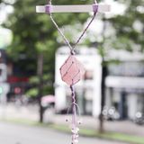 Dây treo đá Thạch anh hồng và selenite, năng lượng tình yêu | Rose quartz