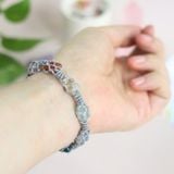 Vòng tay chakra 7 viên đá thô micro macrame, năng lượng cân bằng