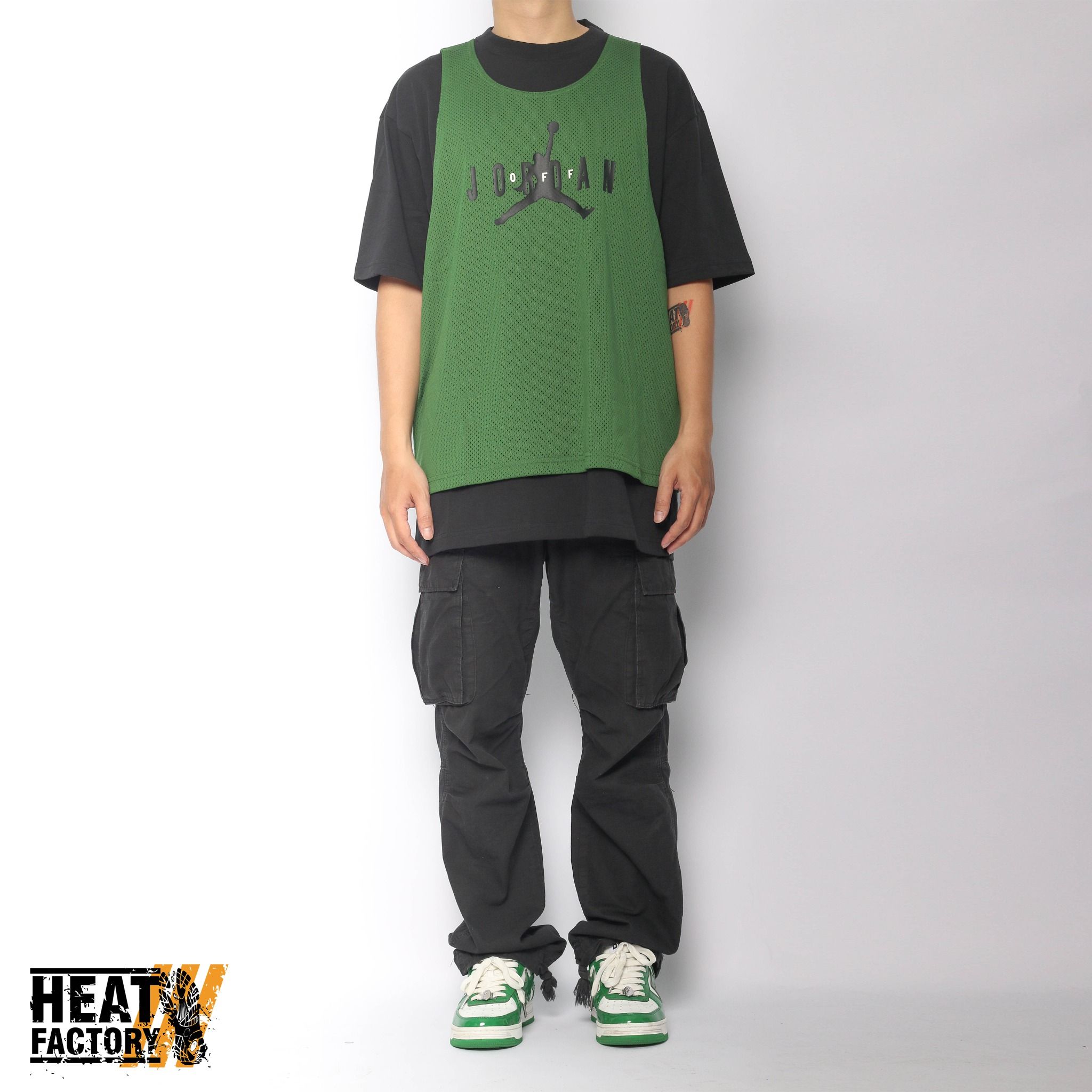  Jordan x Off White Tee Short Sleeve Top (Black/Green) 