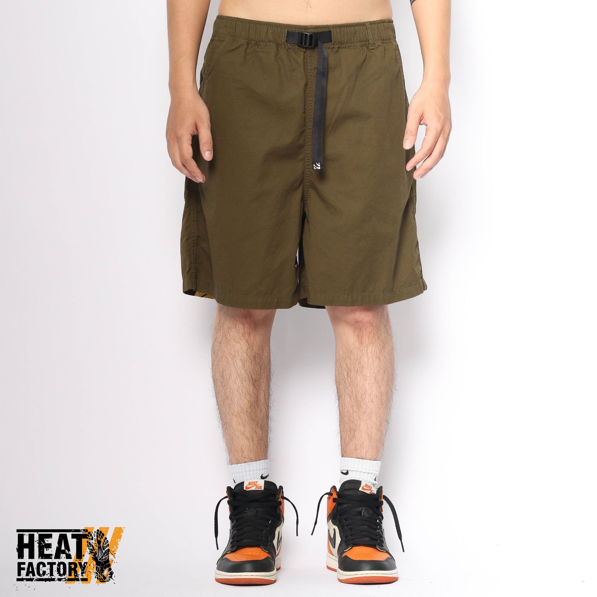  Kapital Shorts Yellow Smiley Rainy (Olive) 
