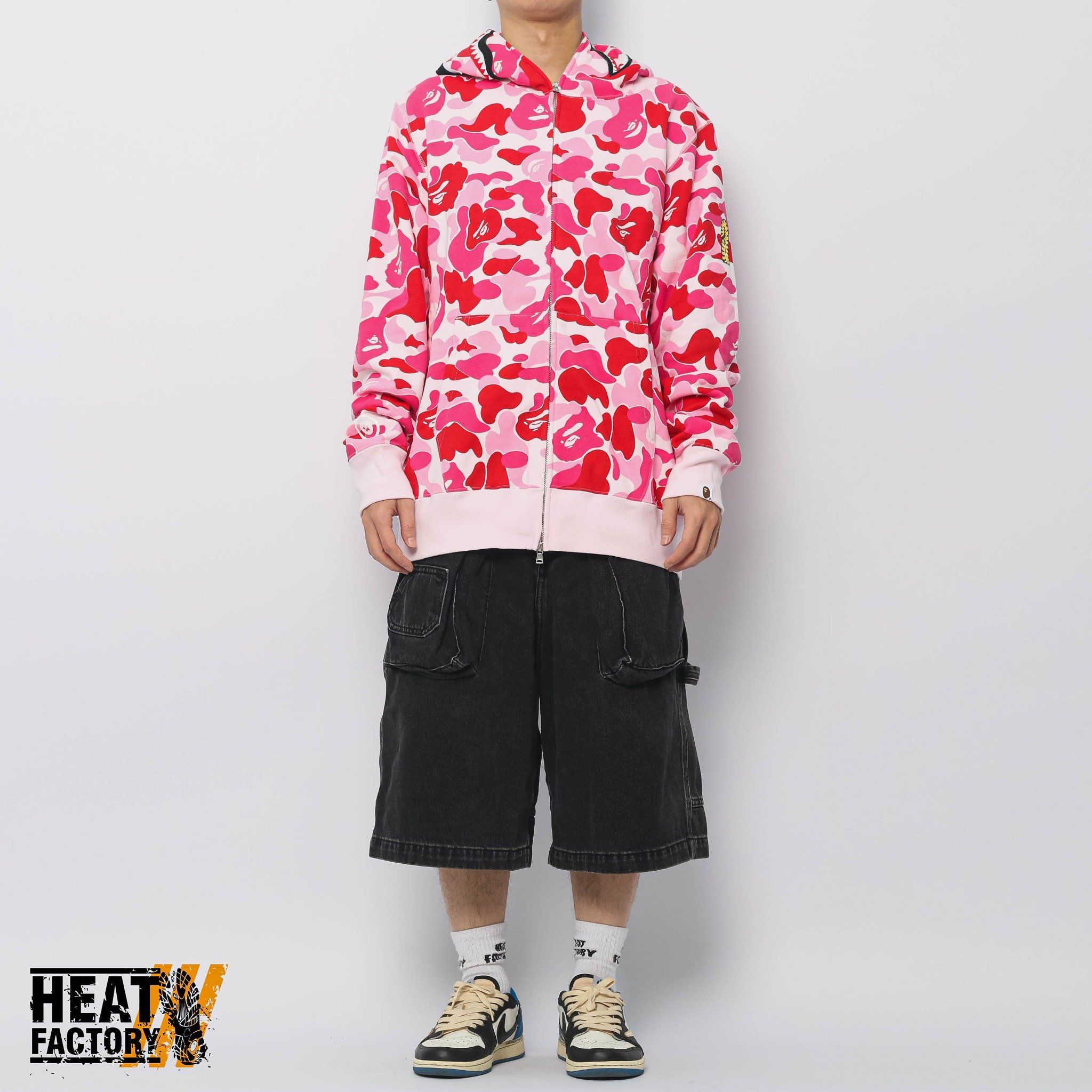  Bape Hoodie Full Zip ABC Camo Shark Ponr (Pink) 