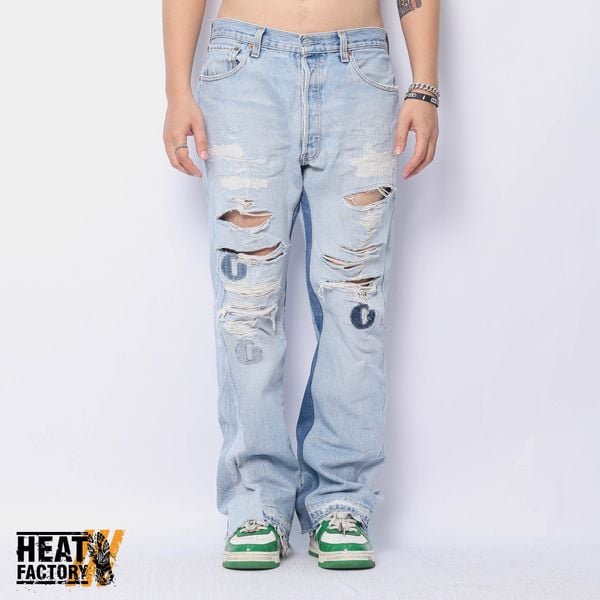  Gallery Dept Jeans Flare Distressed G Patch (Blue) (Used) 