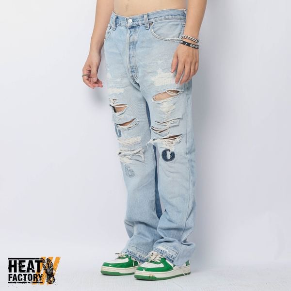 Gallery Dept Jeans Flare Distressed G Patch (Blue) (Used) 