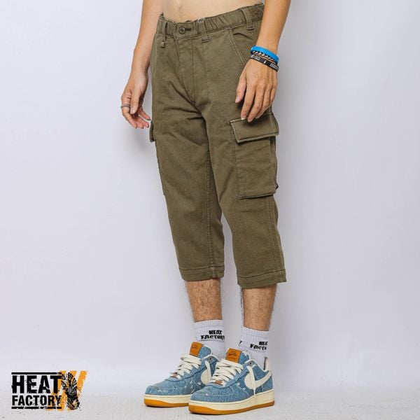  Human Made Cropped Cargo Pants (Olive) 