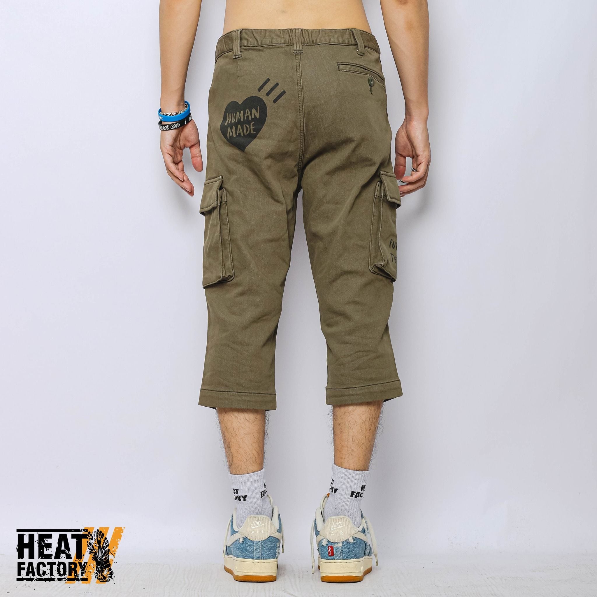  Human Made Cropped Cargo Pants (Olive) 