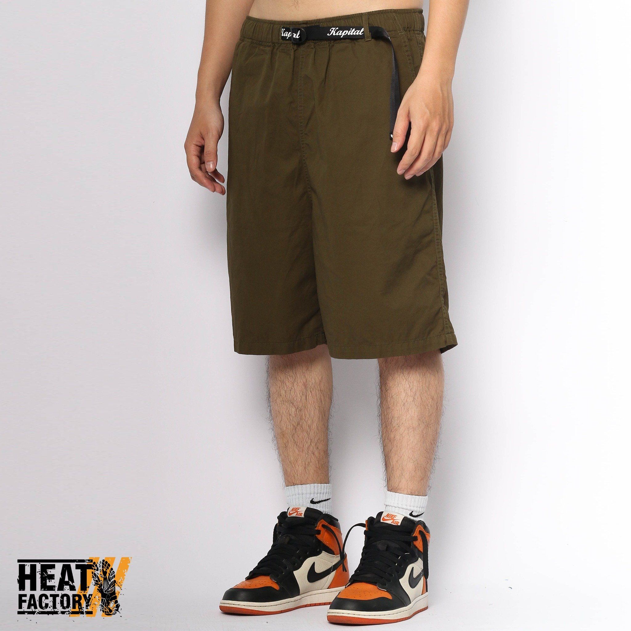  Kapital Shorts Orange Smiley Rainy (Olive) 