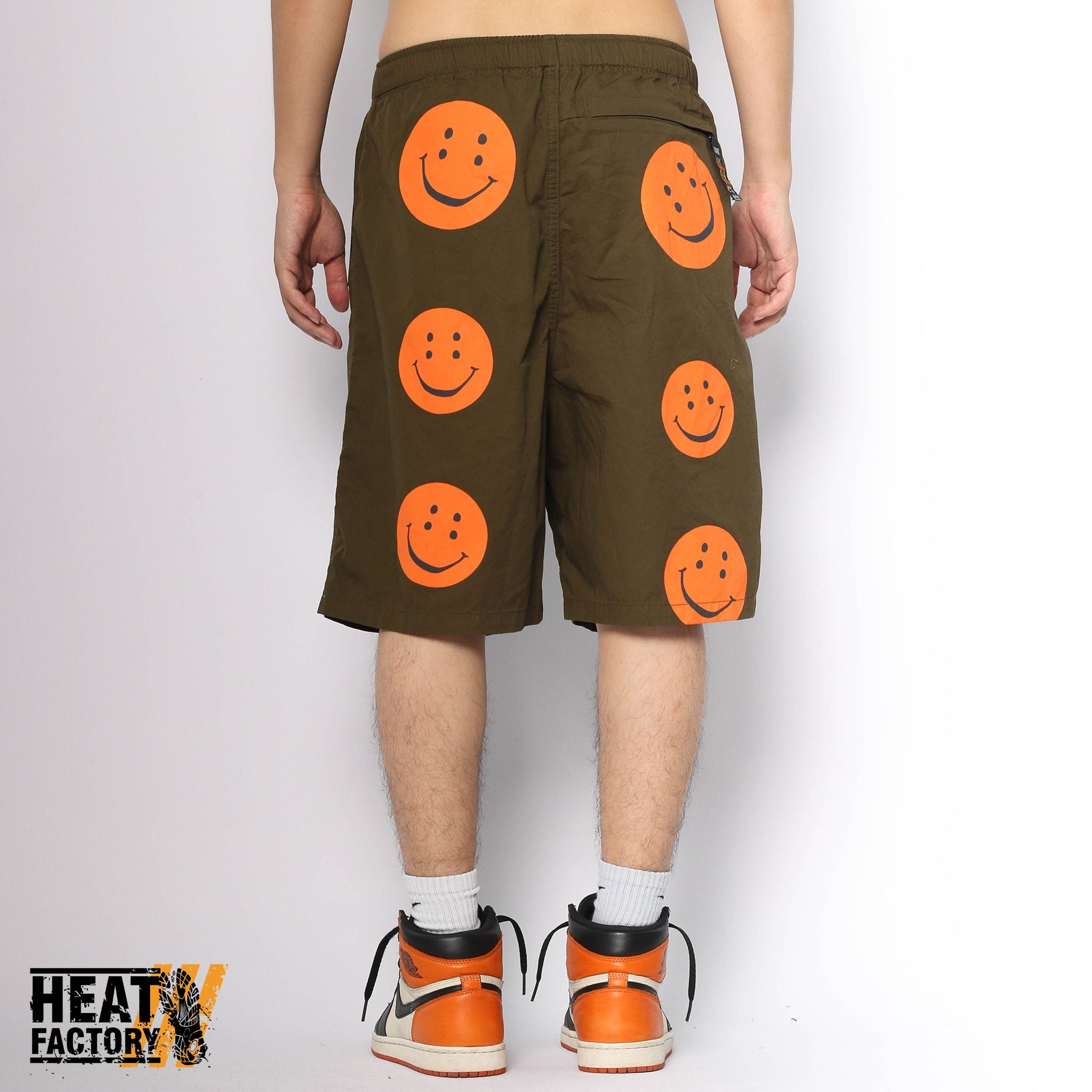  Kapital Shorts Orange Smiley Rainy (Olive) 
