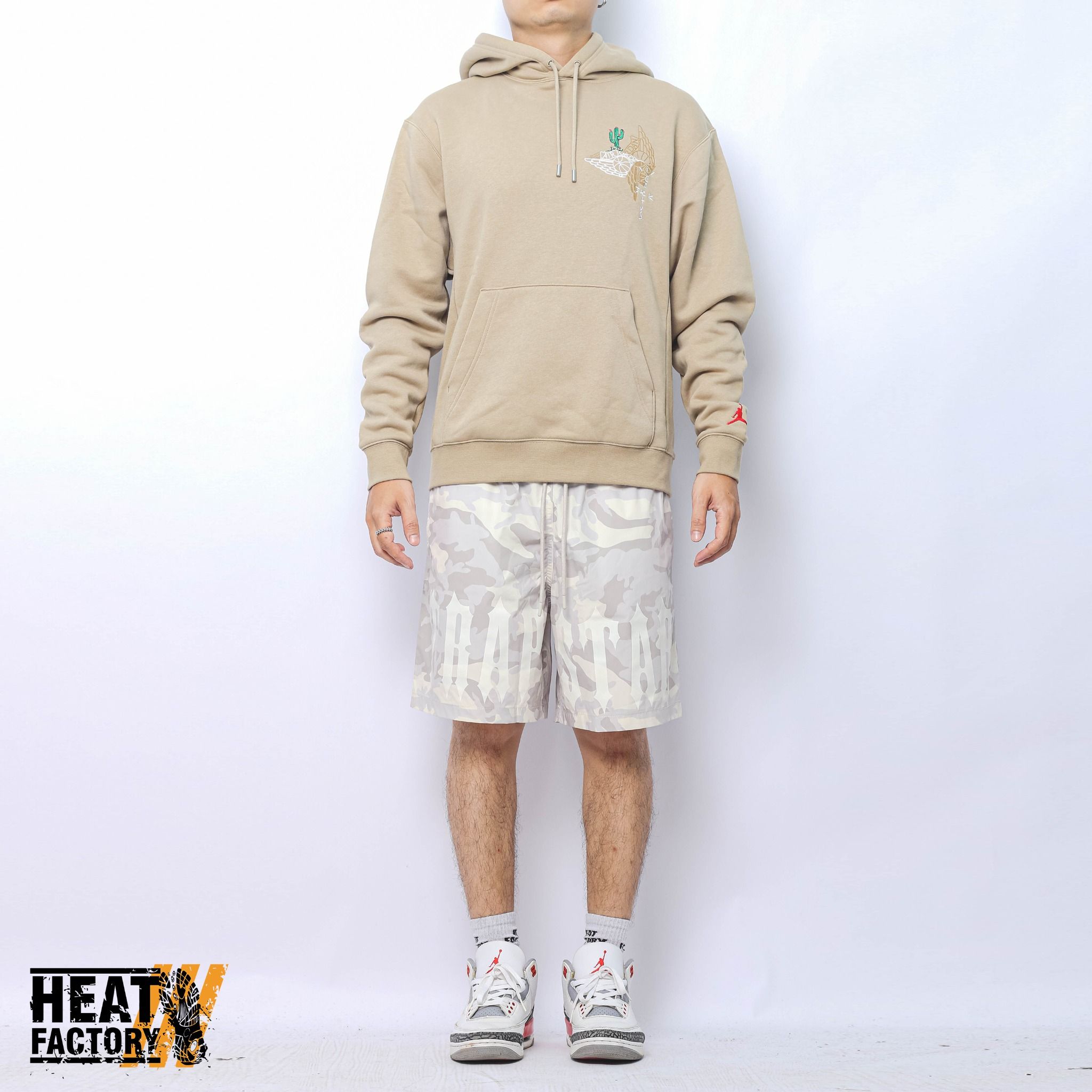  Travis Scott x Jordan Hoodie (Khaki/University Red) 