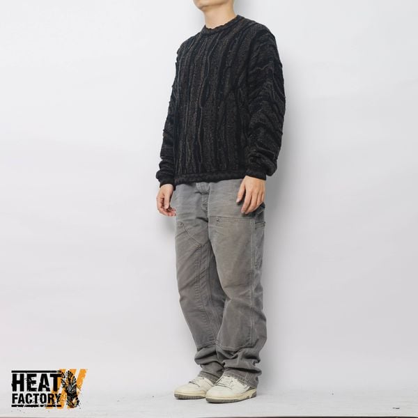 Kapital Sweater Knit Gaudy Crew (Black) (Used) 