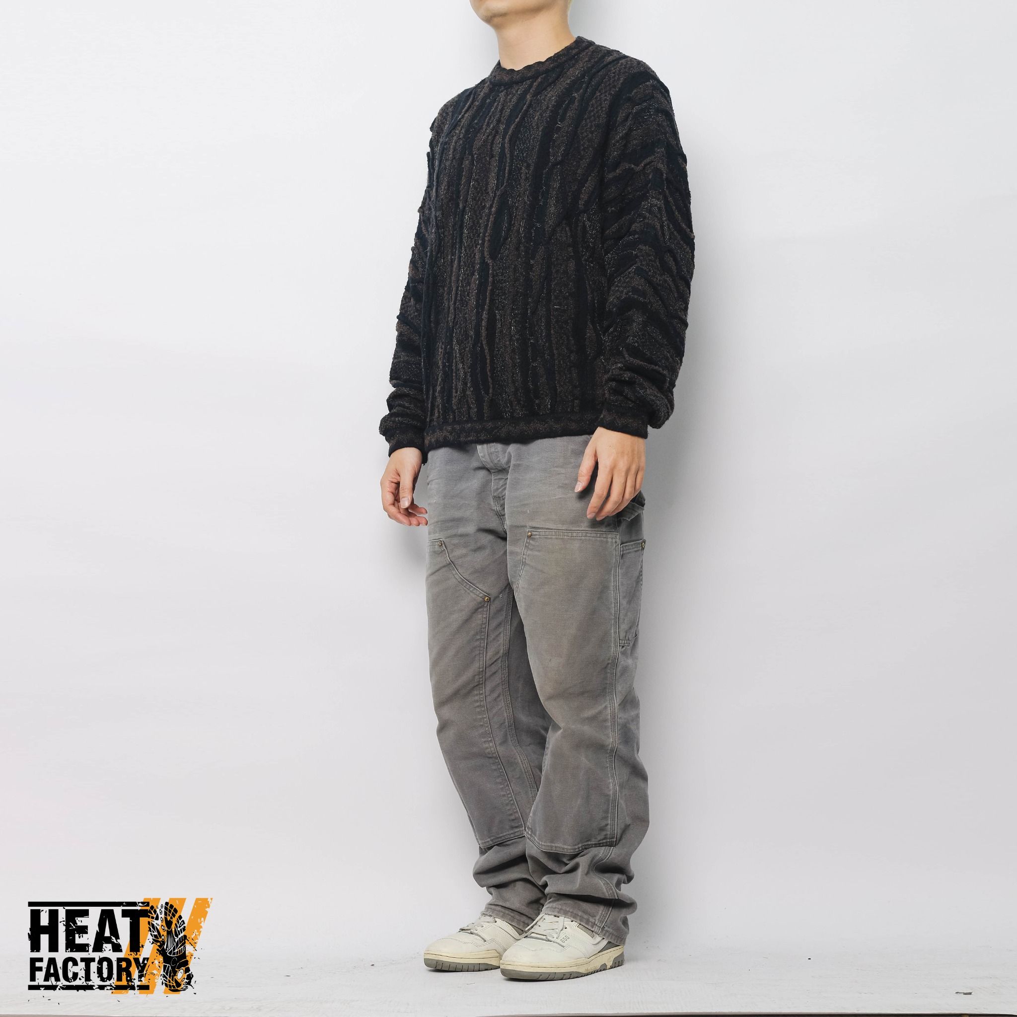  Kapital Sweater Knit Gaudy Crew (Black) (Used) 