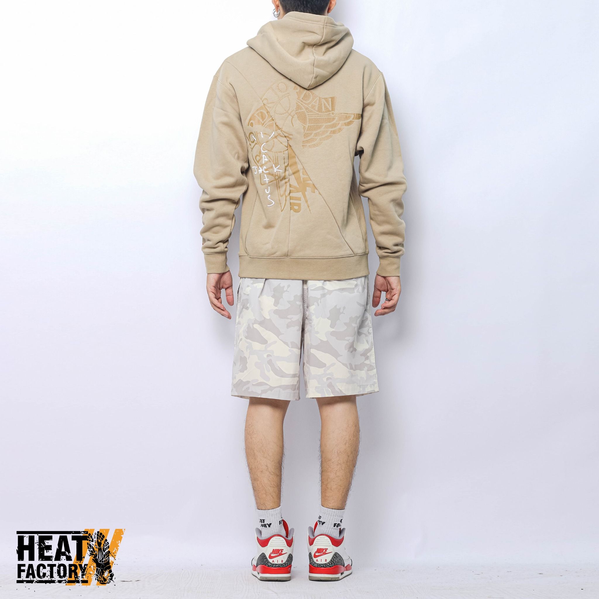  Travis Scott x Jordan Hoodie (Khaki/University Red) 