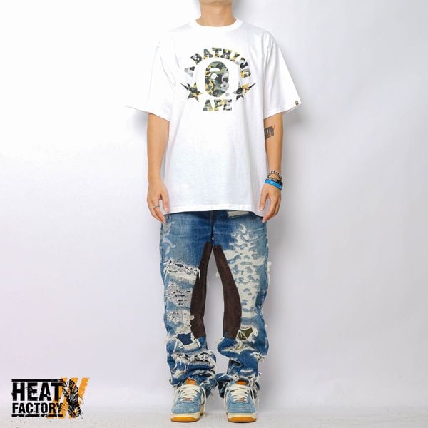 Bape Tee 1st Camo Crazy Sta College (White) 